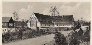 Olsztynek Lata 1930-1940 , nieistniejąca już dziś gospoda Tannenbergkrug ul. Gdańska 1